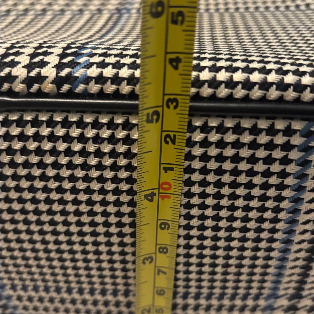 VTG Lauren Ralph Lauren houndstooth bowler bag  black, blue & ecru silver accent - Picture 7 of 14
